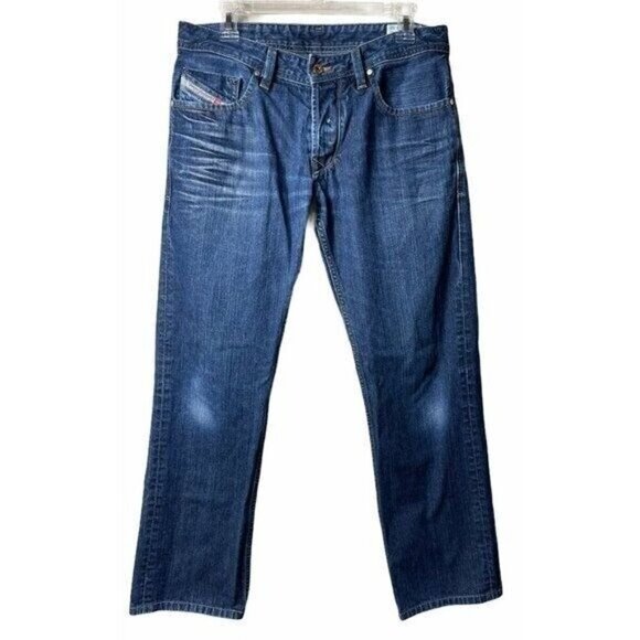 Diesel Jeans Men's W32 L32 Larkee ORUS7 Straight Buttonfly Relaxed Fit Dark Wash - Picture 1 of 9